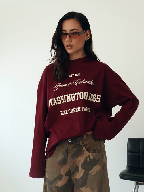 LONG-SLEEVE OVER WASHINGTON - BORDEAUX