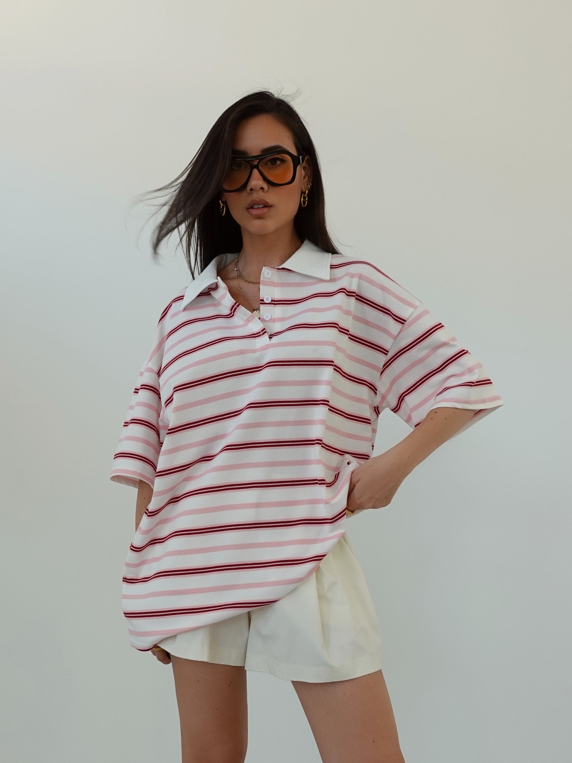 POLO OVERSIZE A RIGHE (COLORI VARI) 76661