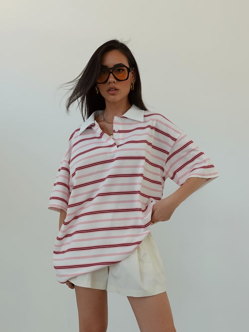 POLO OVERSIZE A RIGHE (COLORI VARI) 76661