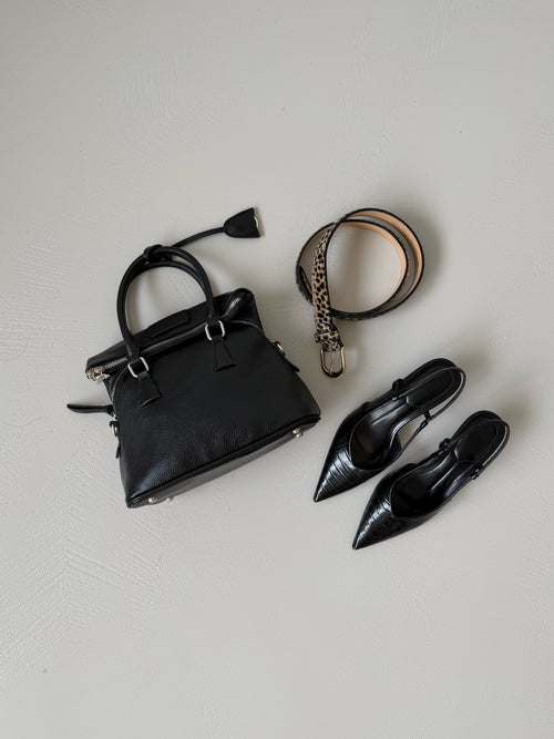 BAULETTO STRUTTURATO CON DOPPIO MANICO - NERO