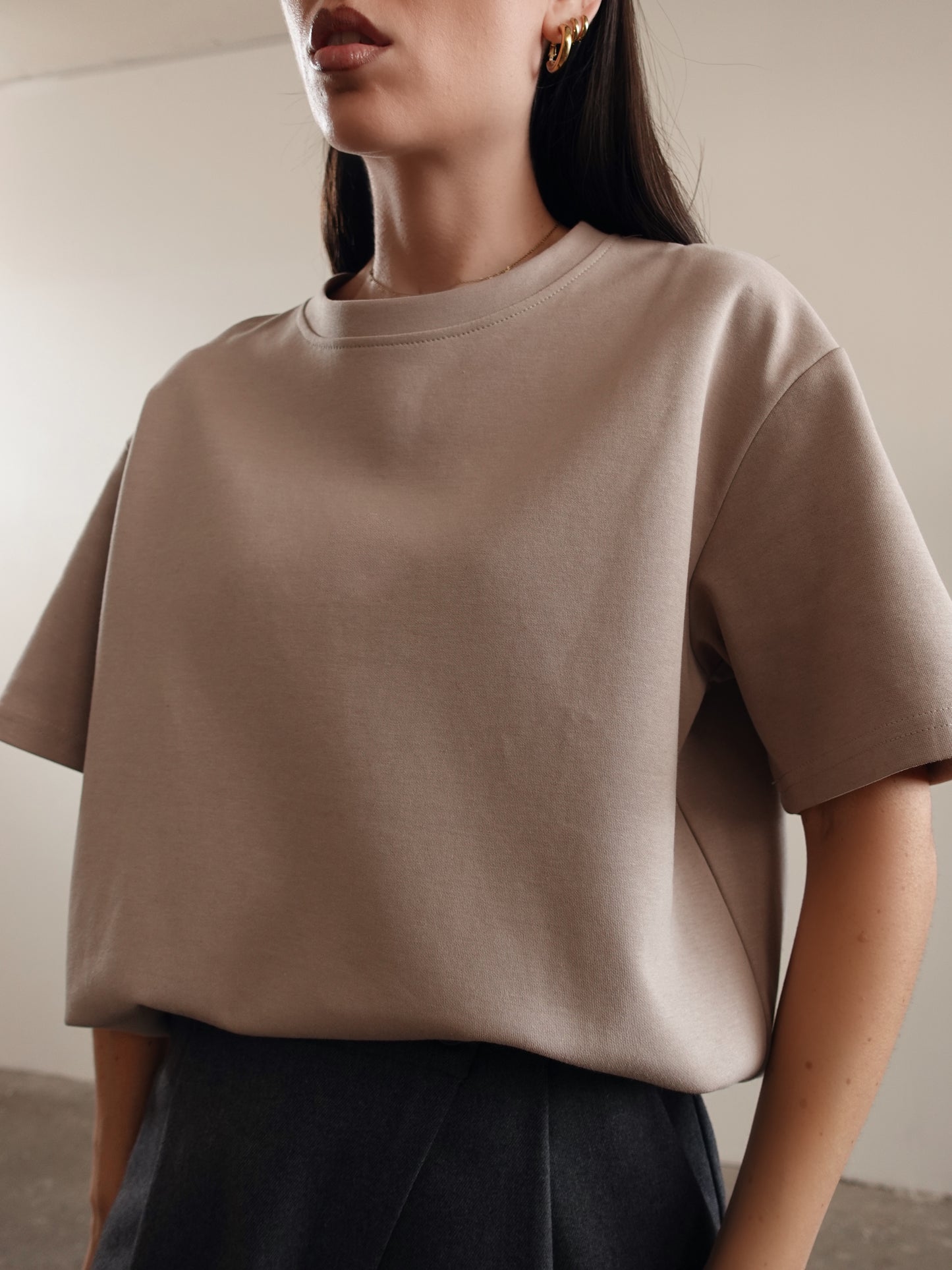 T-SHIRT BASIC TOP QUALITY - BEIGE 14859