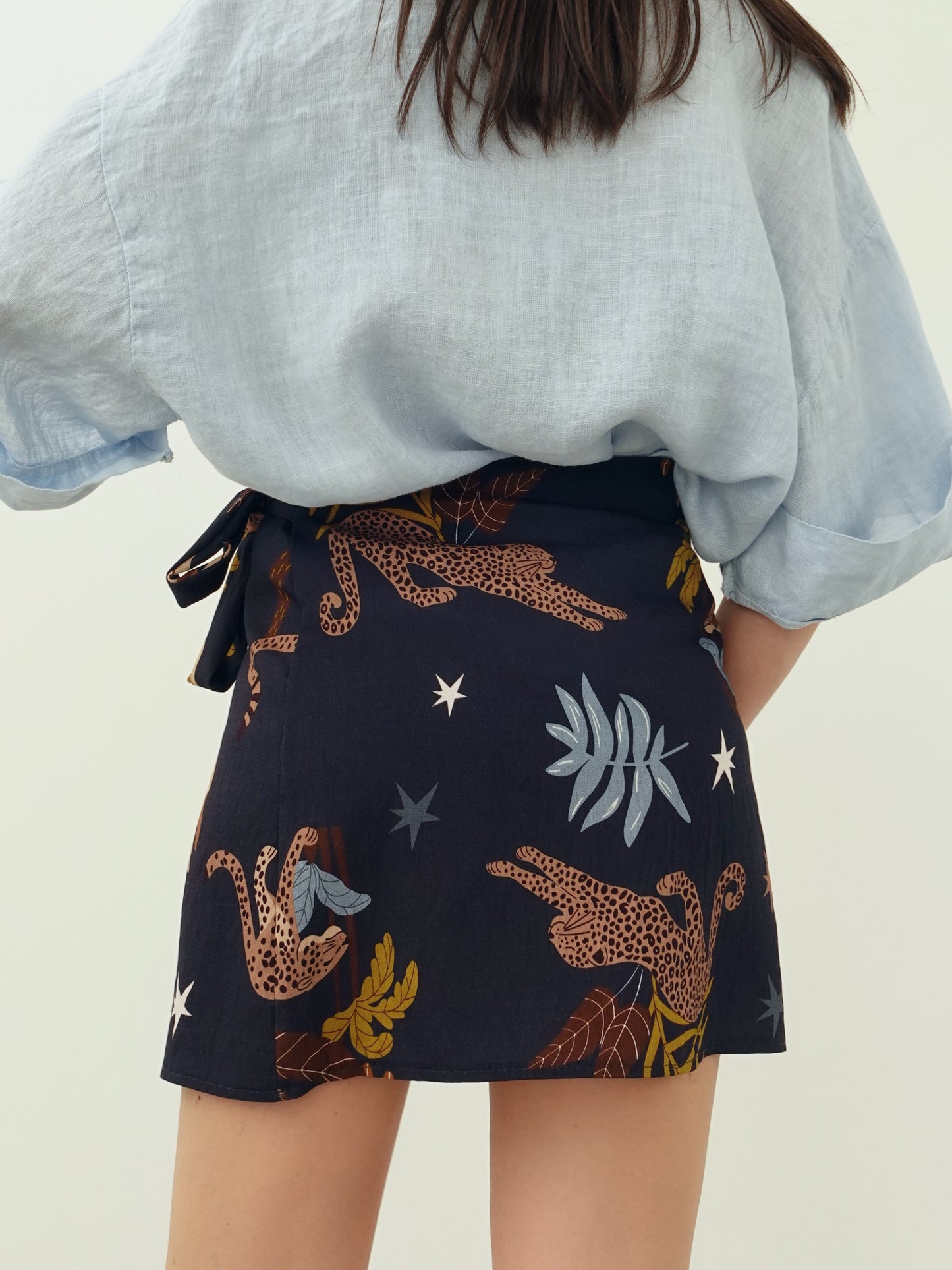 MINI GONNA PAREO JUNGLE - BLU 28748