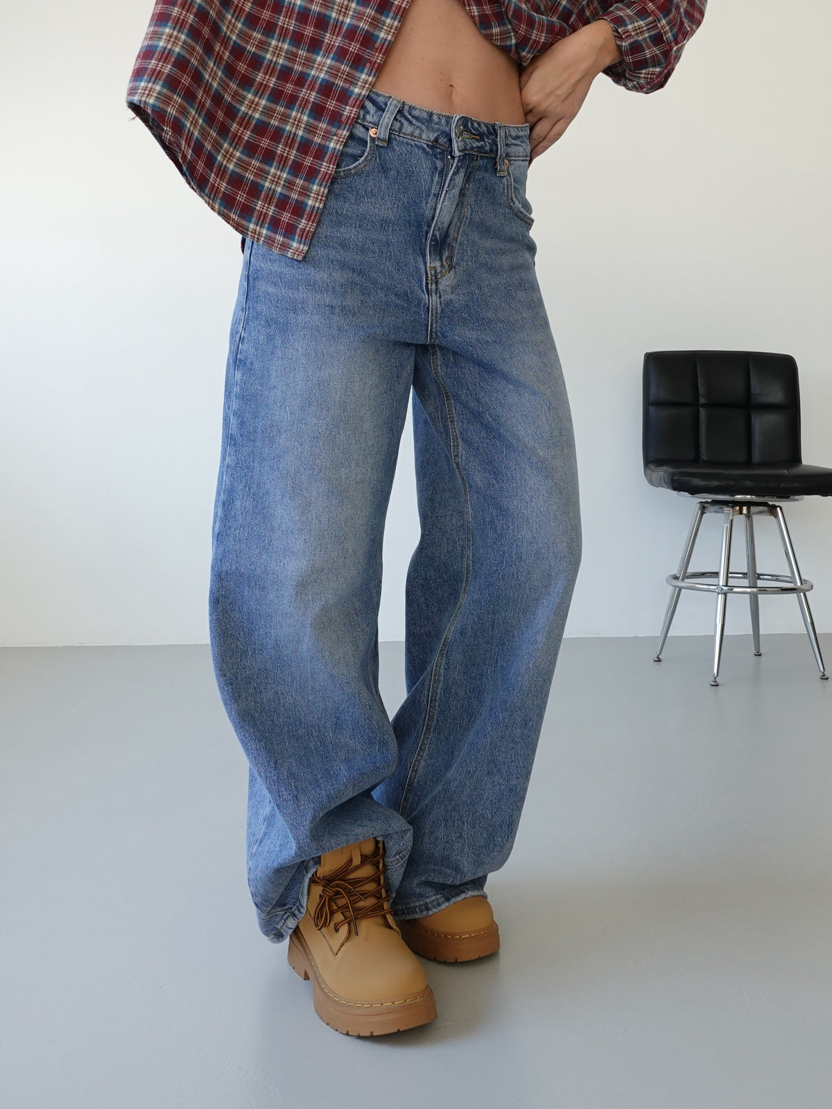 JEANS BASIC WIDE LEG - LAVAGGIO MEDIO 32576