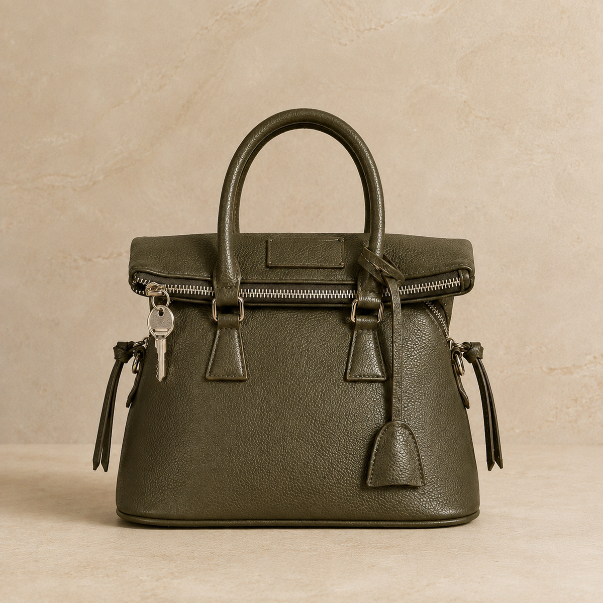 BAULETTO STRUTTURATO CON DOPPIO MANICO - VERDE