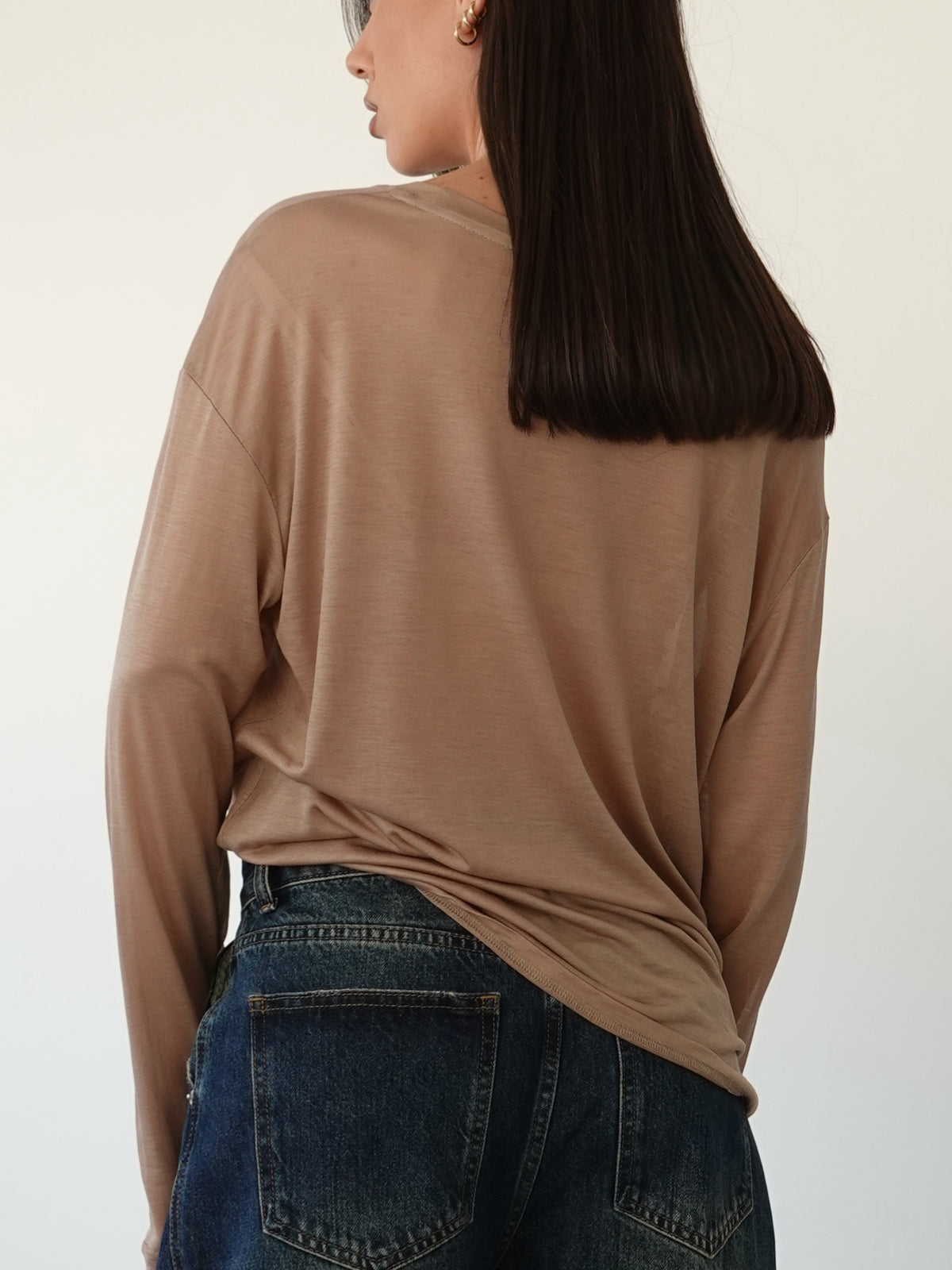 LONG-SLEEVE SEMITRASPARENTE - CAMEL LA006