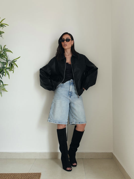 BERMUDA BASIC IN DENIM - LAVAGGIO CHIARO 5397