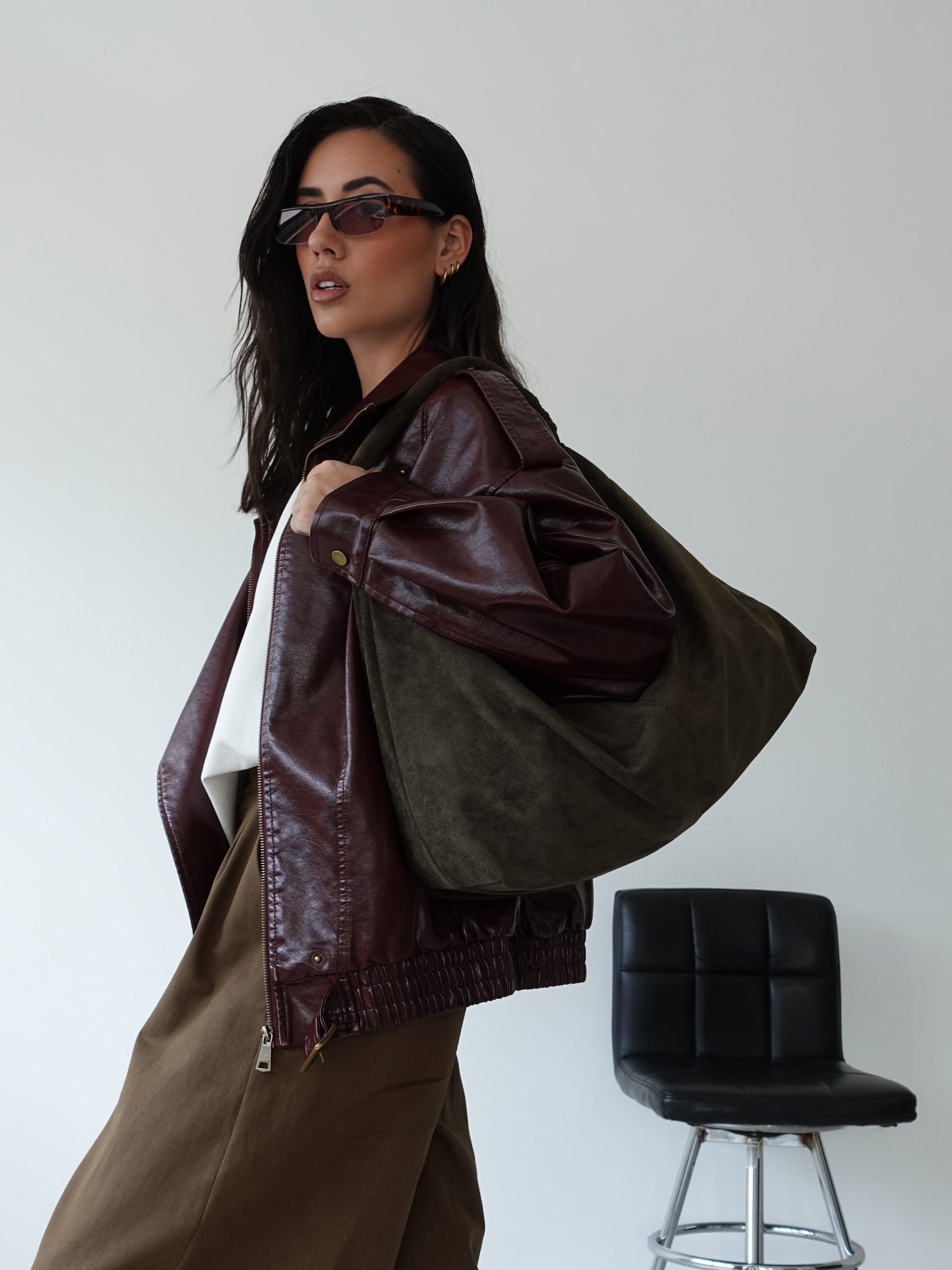 GIACCA OVER MAVERICK IN ECOPELLE - BURGUNDY 30294