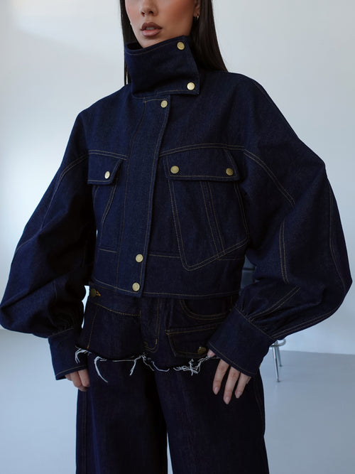 GIACCA IN DENIM MURCIELAGO - BLU SCURO 30406