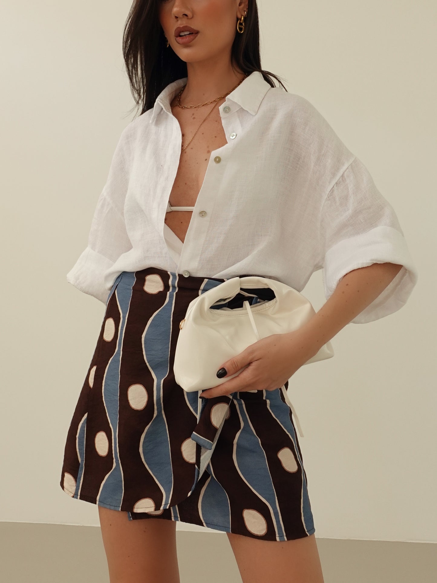 CAMICIA 100% LINO MEZZA MANICA - BIANCO 10742