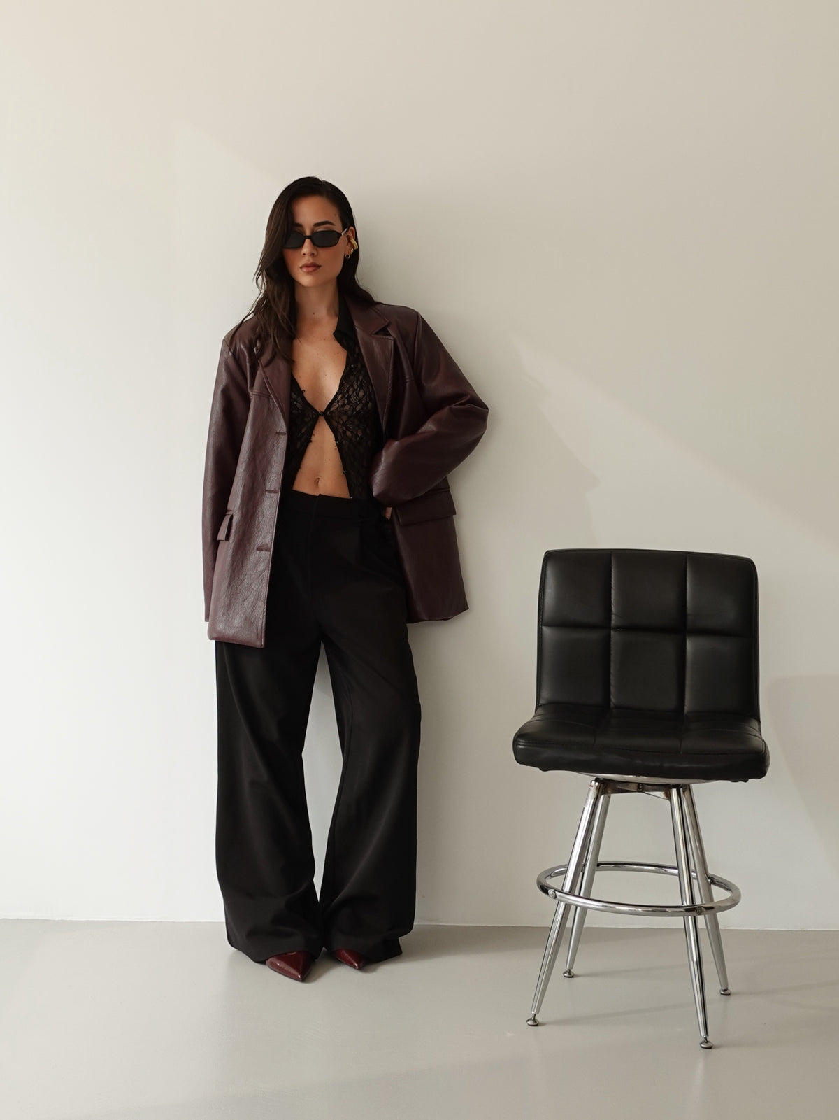 PANTALONI WIDE LEG LUMINA - NERO Y0280