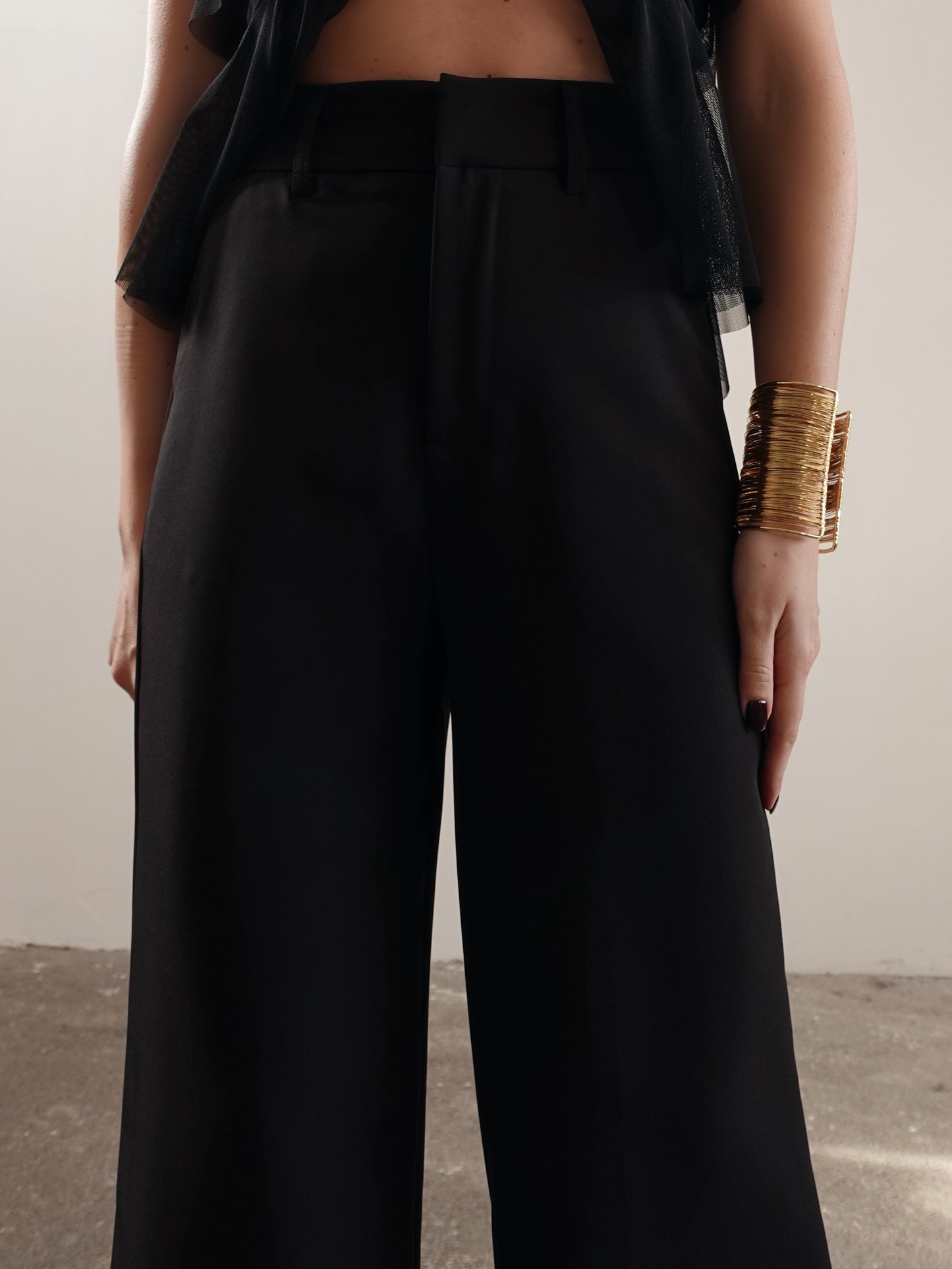 PANTALONI WIDE LEG PARIS - NERO 11421