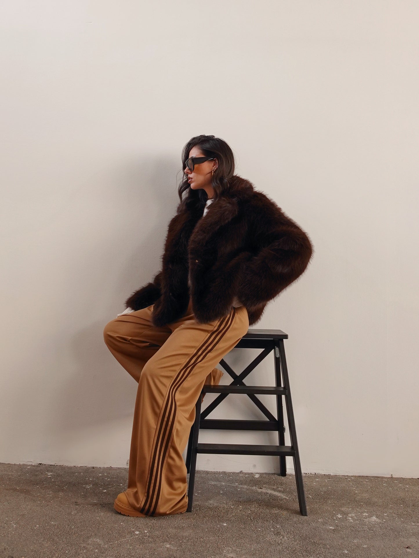 TRACK PANTS DETROIT - CAMEL/MARRONE  6865