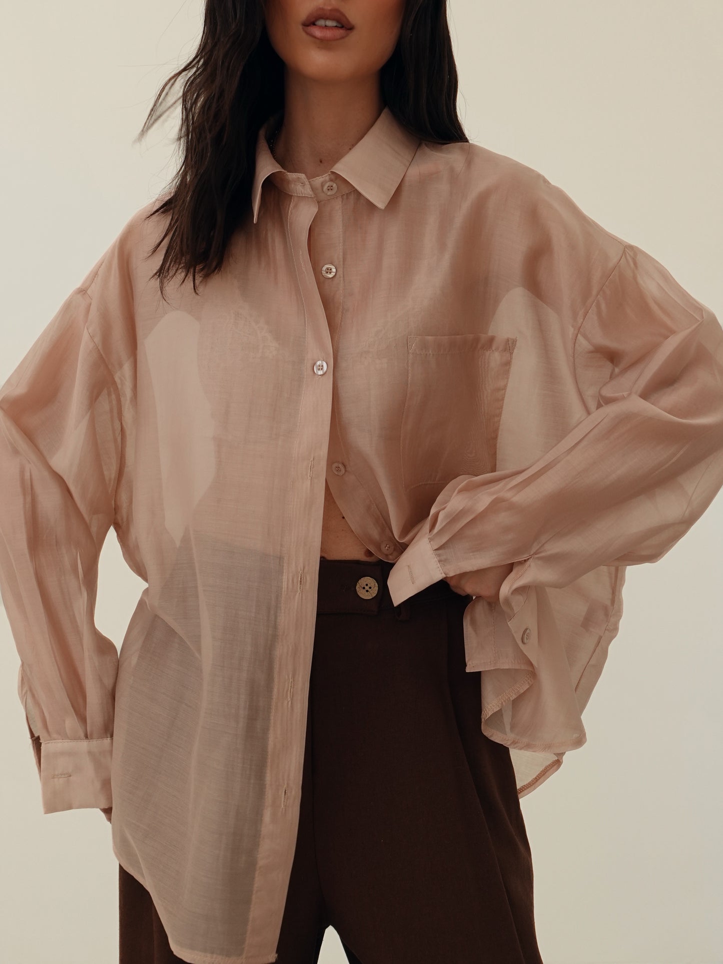 CAMICIA VELATA COLORFUL - NUDE 6808