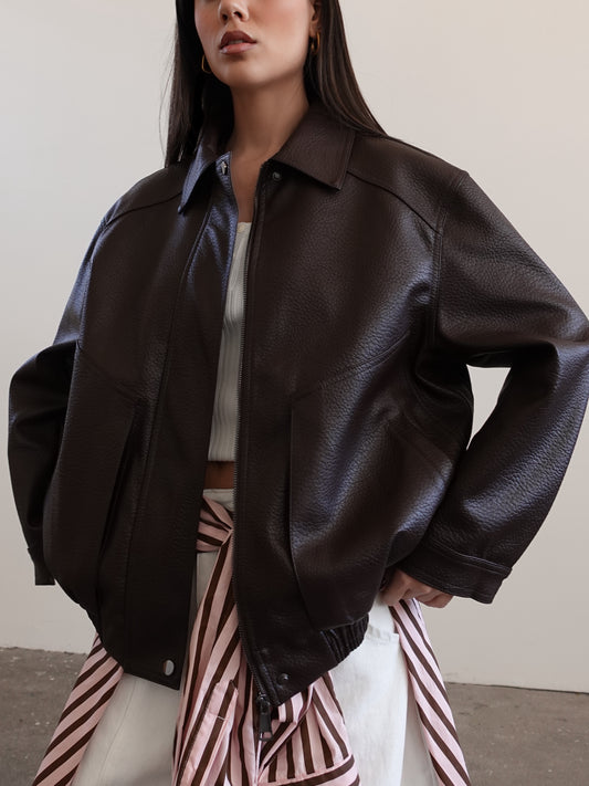 GIACCA CLYDE IN ECOPELLE - MARRONE B635