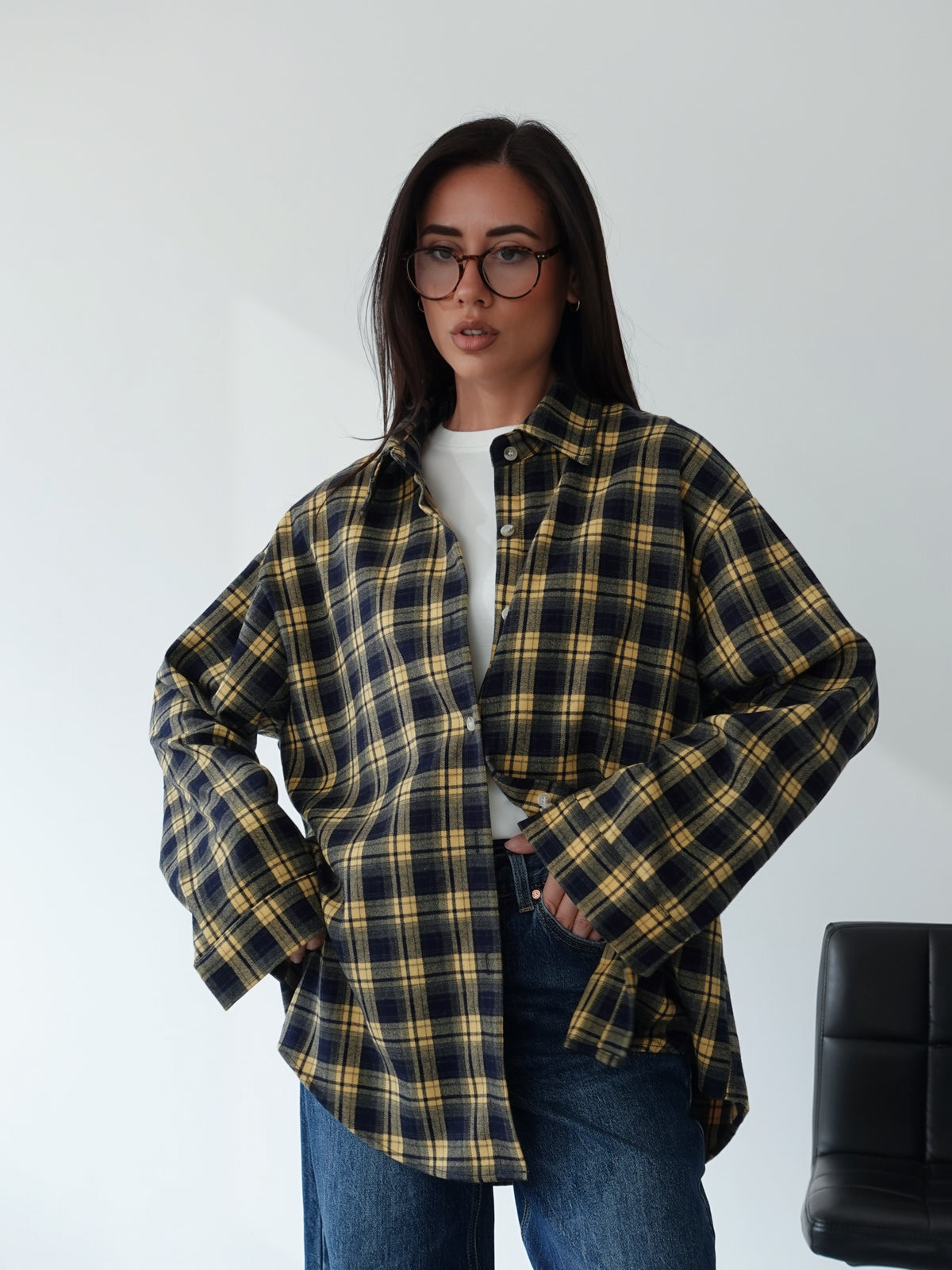 CAMICIA A QUADRI BERLINO - BLU/GIALLO 25726