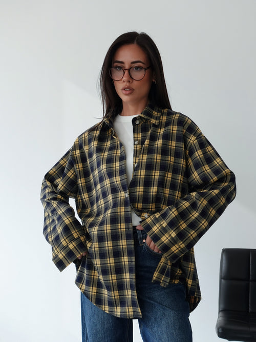 CAMICIA A QUADRI BERLINO - BLU/GIALLO 25726