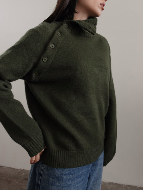 MAGLIONE COLLO ALTO CON BOTTONI (+ COLORI) 87736