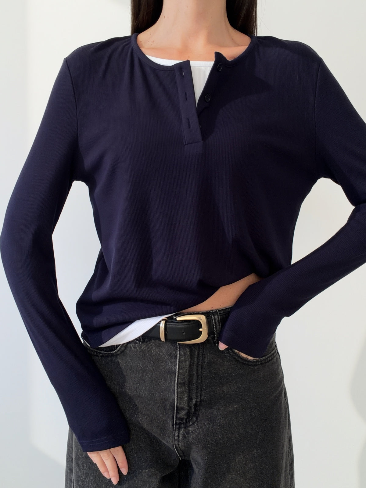 MAGLIA A COSTE DOUBLE - BLU/BIANCO 16221
