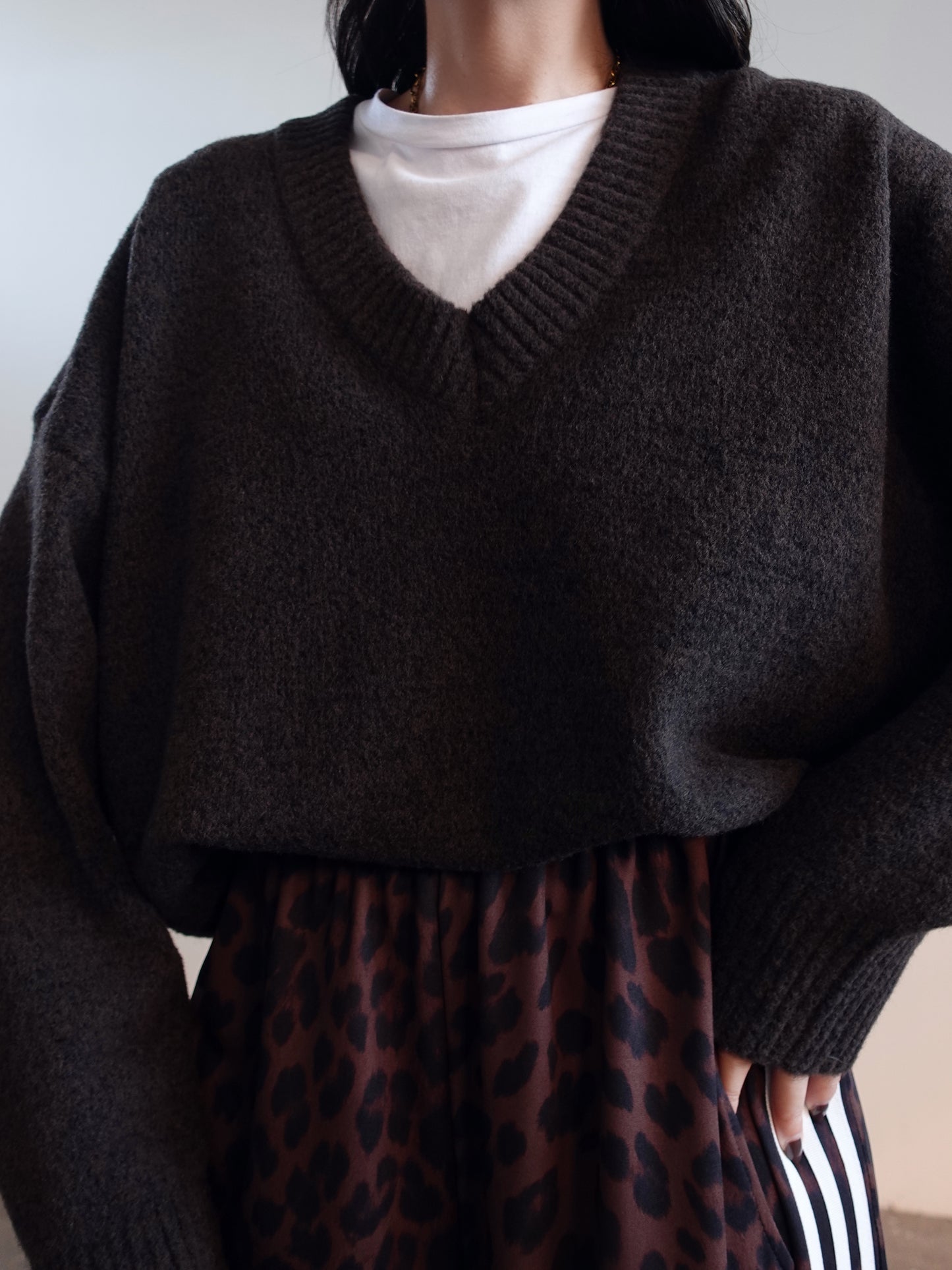 MAGLIONCINO IN VISCOSA & LANA SCOLLO V (+ COLORI) 63784