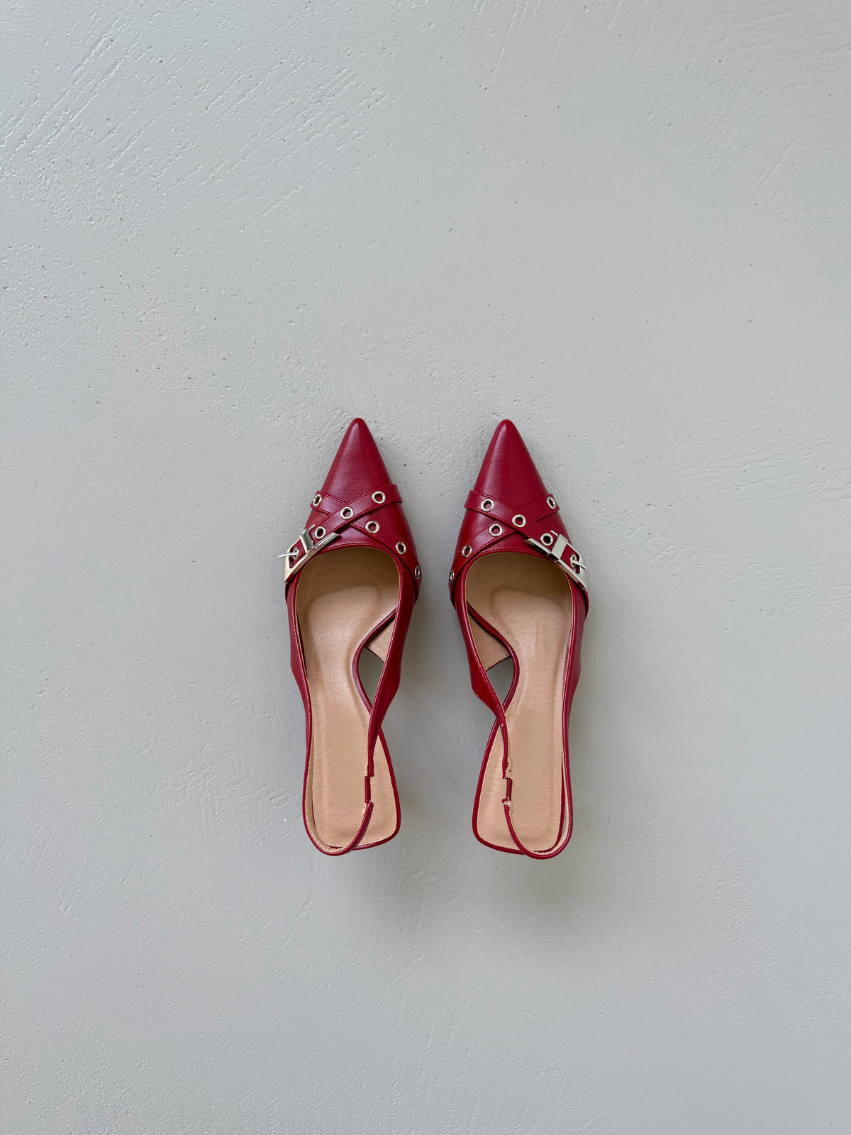 SLINGBACK BIKER - ROSSO KL2926