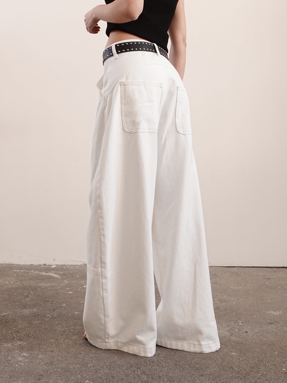 JEANS BAGGY BALLOON WHITE CON CINTURA 58016