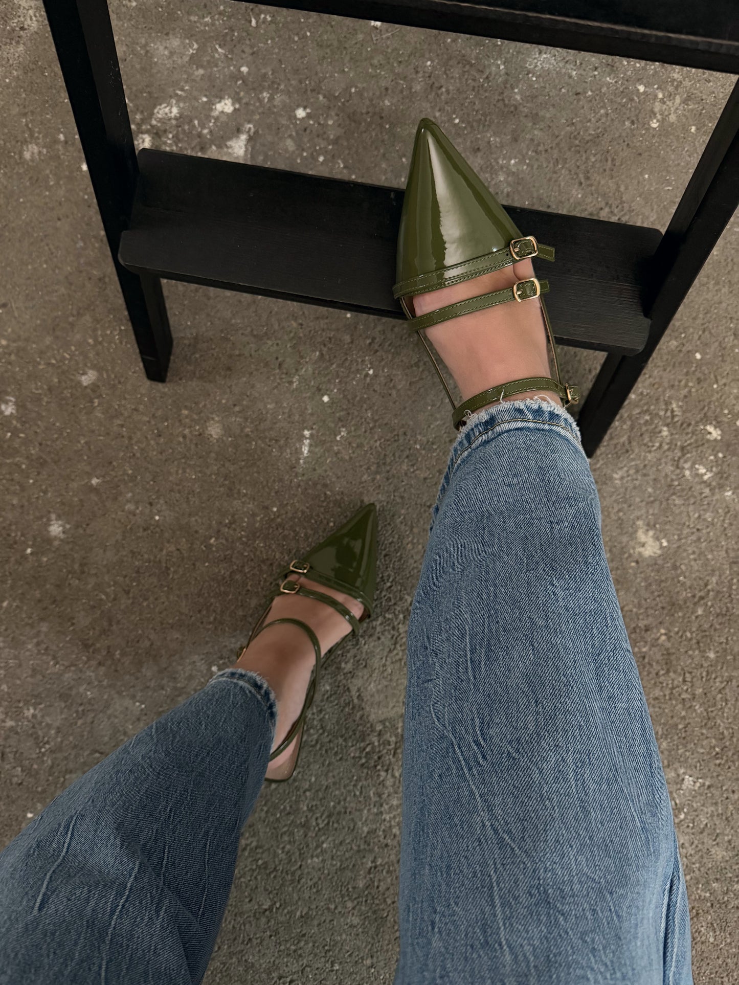 SLINGBACK CON DOPPIO CINTURINO - PISTACCHIO Z008