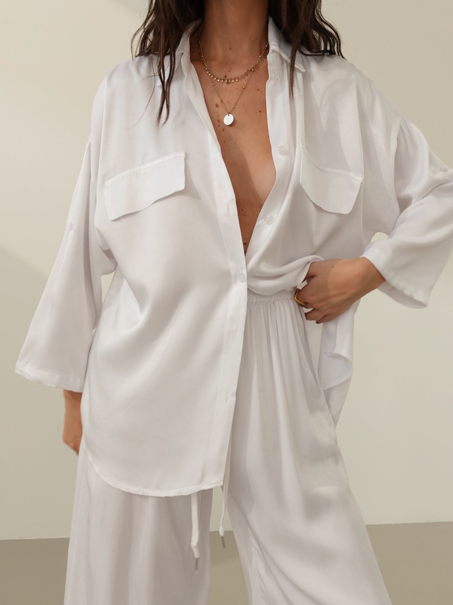 CAMICIA SATIN - BIANCO 24512