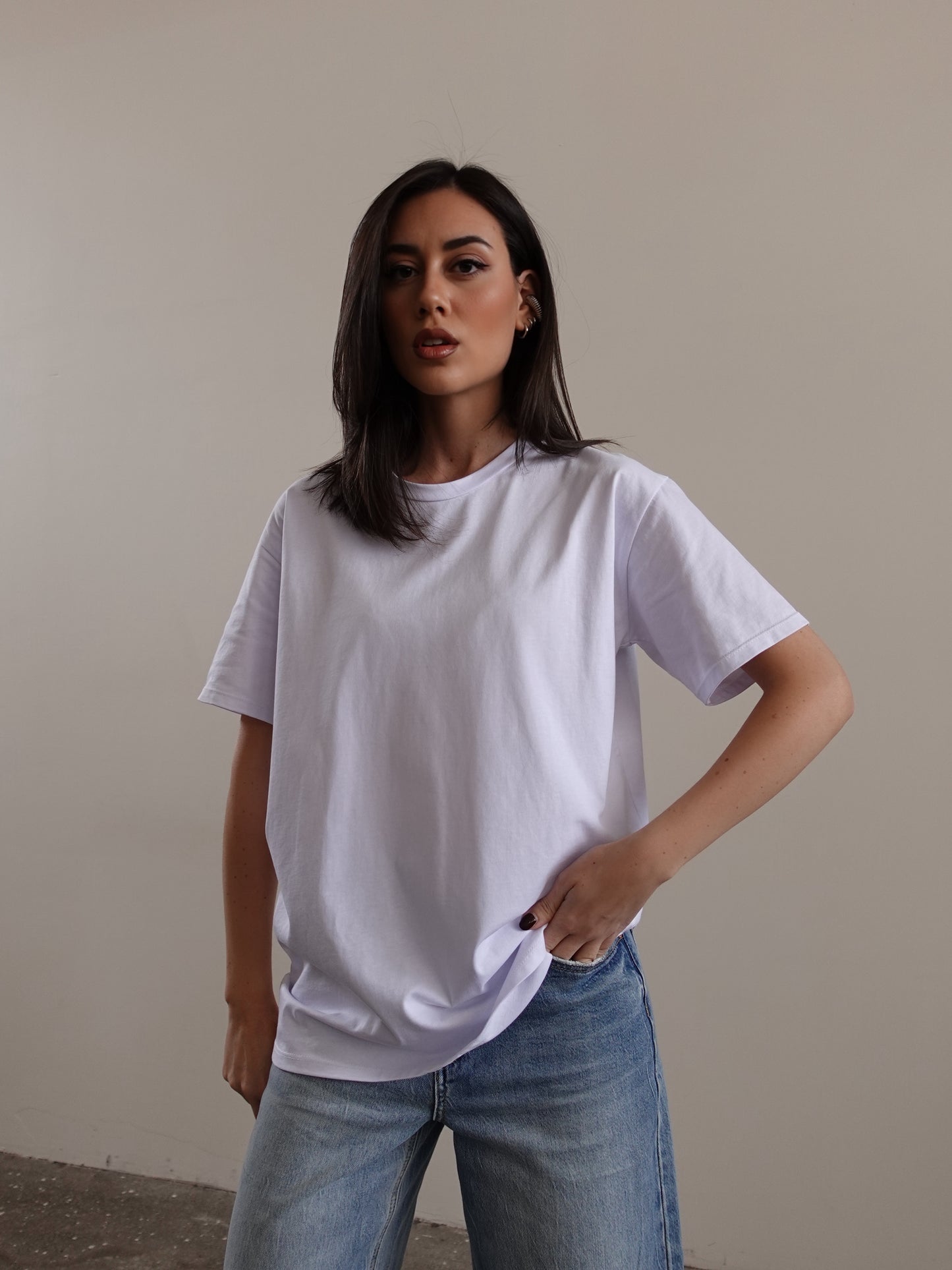 T-SHIRT BASIC IN COTONE - BIANCO