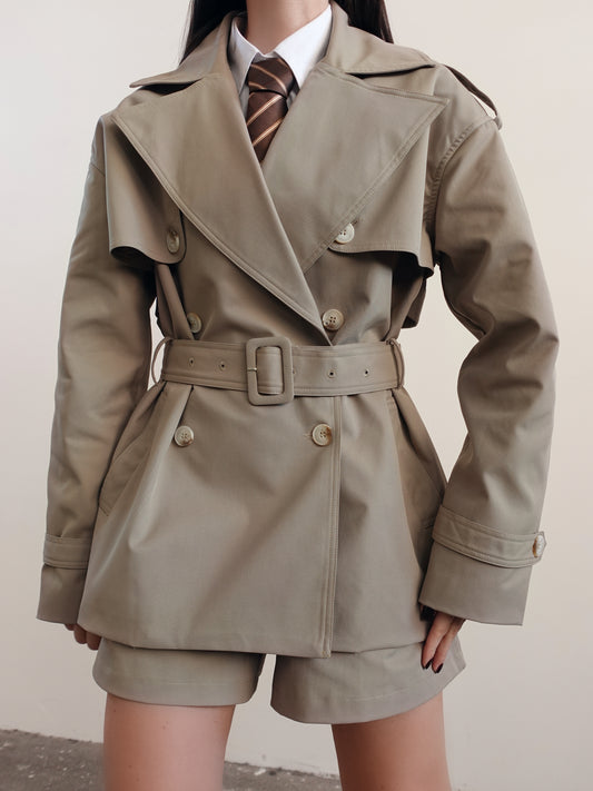 GIACCA TRENCH JANE CON CINTURA - KHAKI 7126
