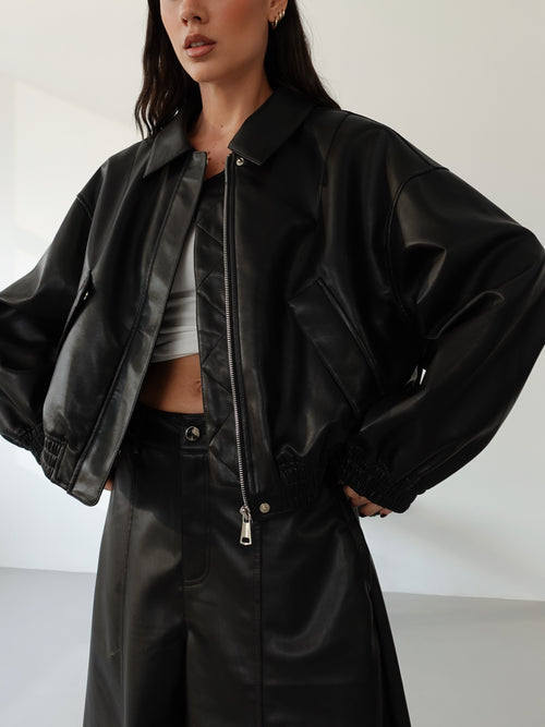 GIACCA IN ECOPELLE H143 - NERO 8936