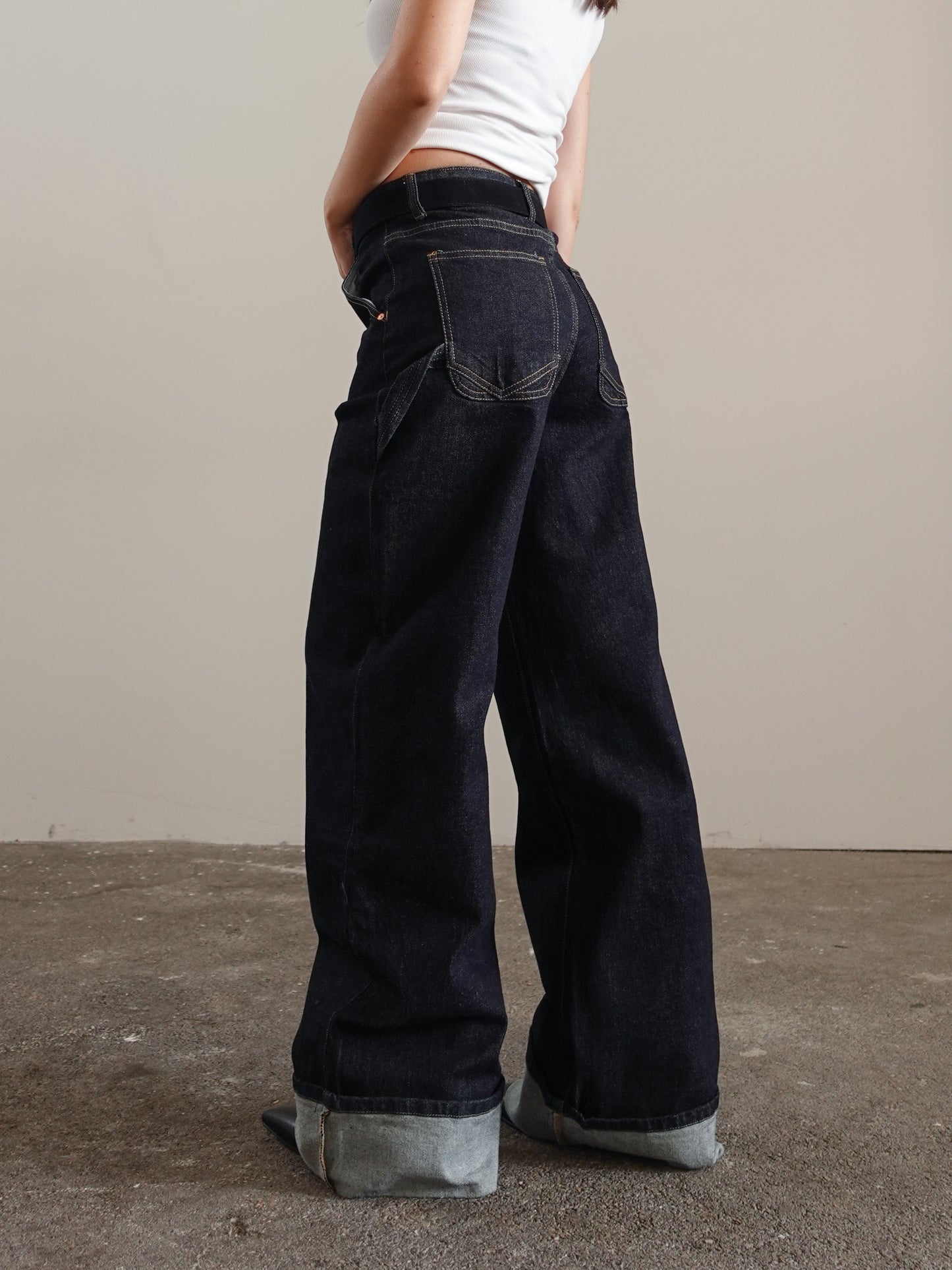 JEANS BAGGY CARPENTER CON PIEGONE - LAVAGGIO SCURO 3819