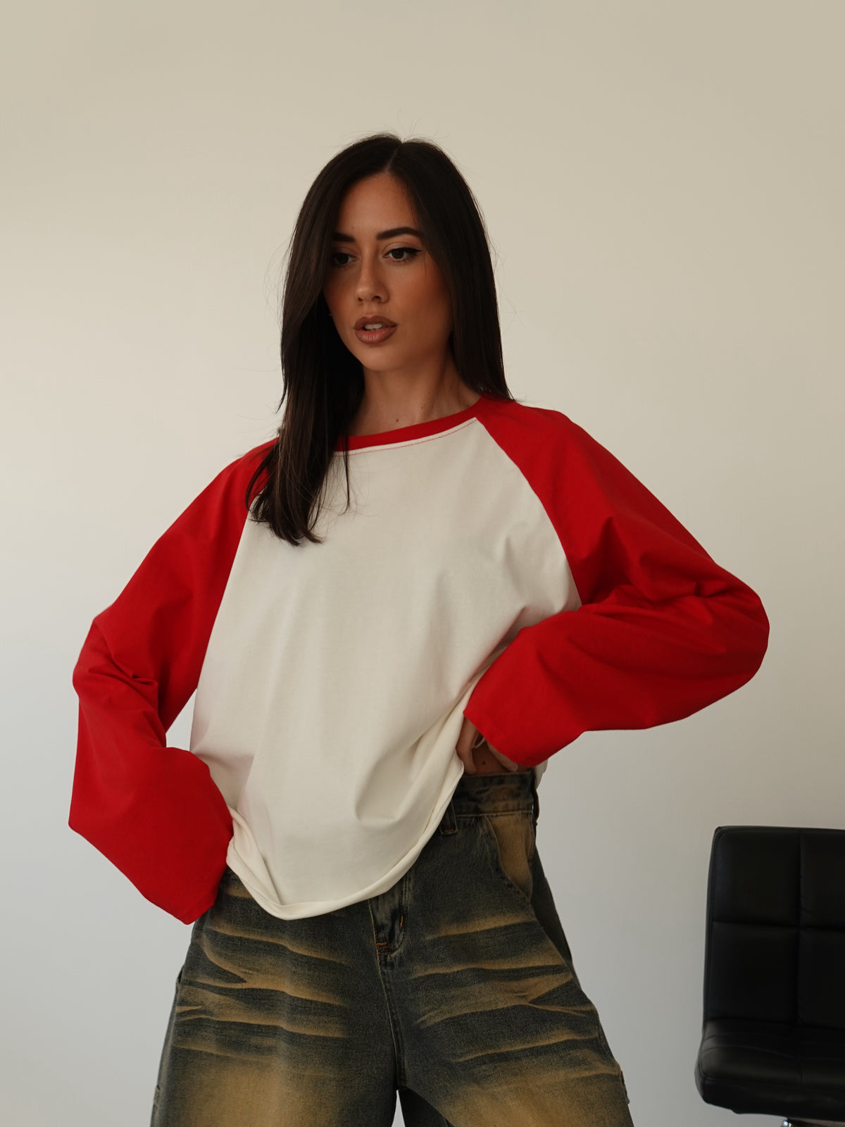 LONG-SLEEVE BICOLOR - ROSSO F1817
