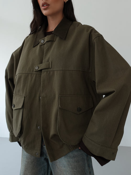 GIACCA HUNTING IN COTONE - VERDE N20291