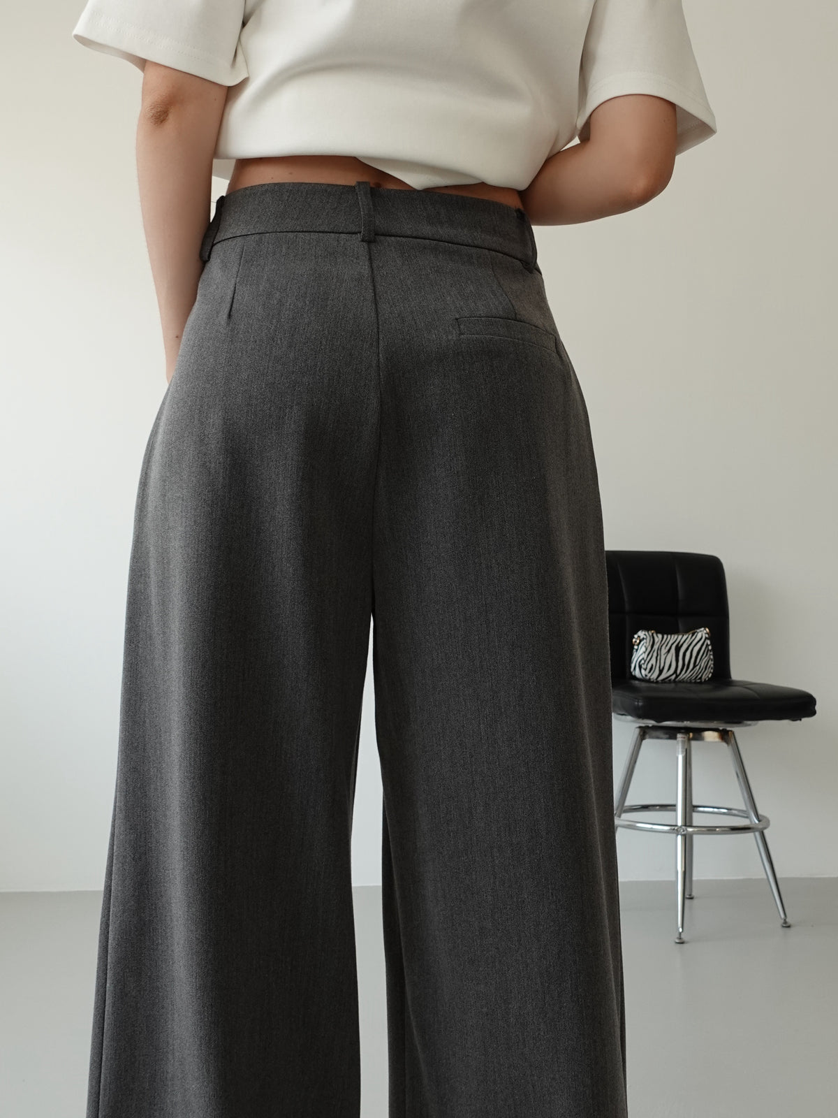 PANTALONI WIDE LEG LUMINA - GRIGIO Y0280