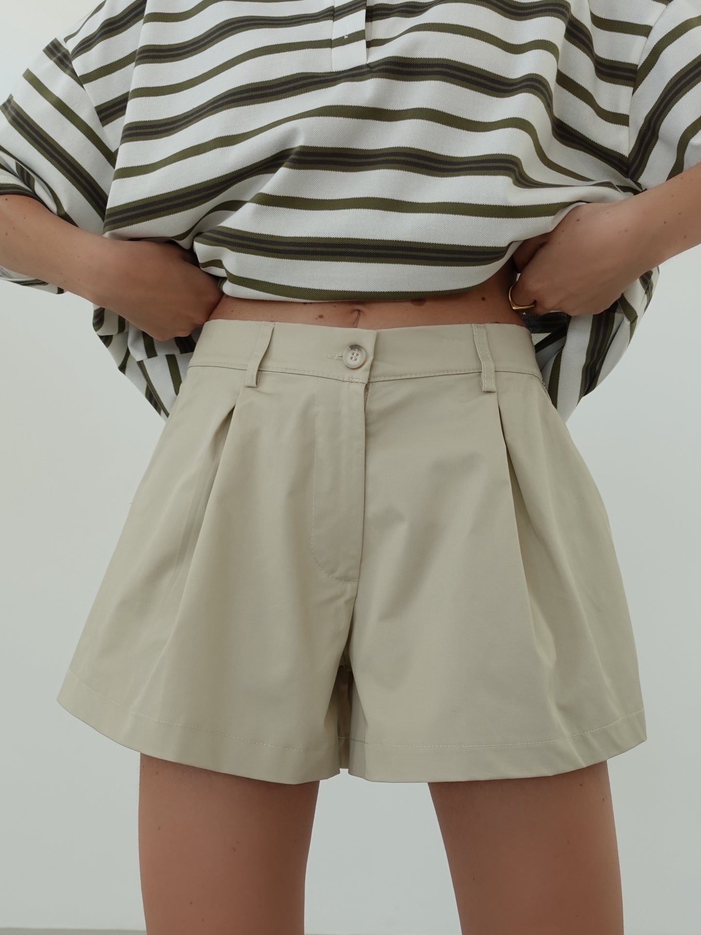 SHORTS 100% COTONE - BEIGE 12685
