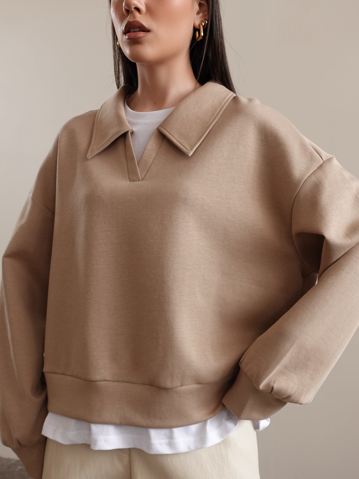 POLO CON T-SHIRT INTERNA - CAMEL 16198