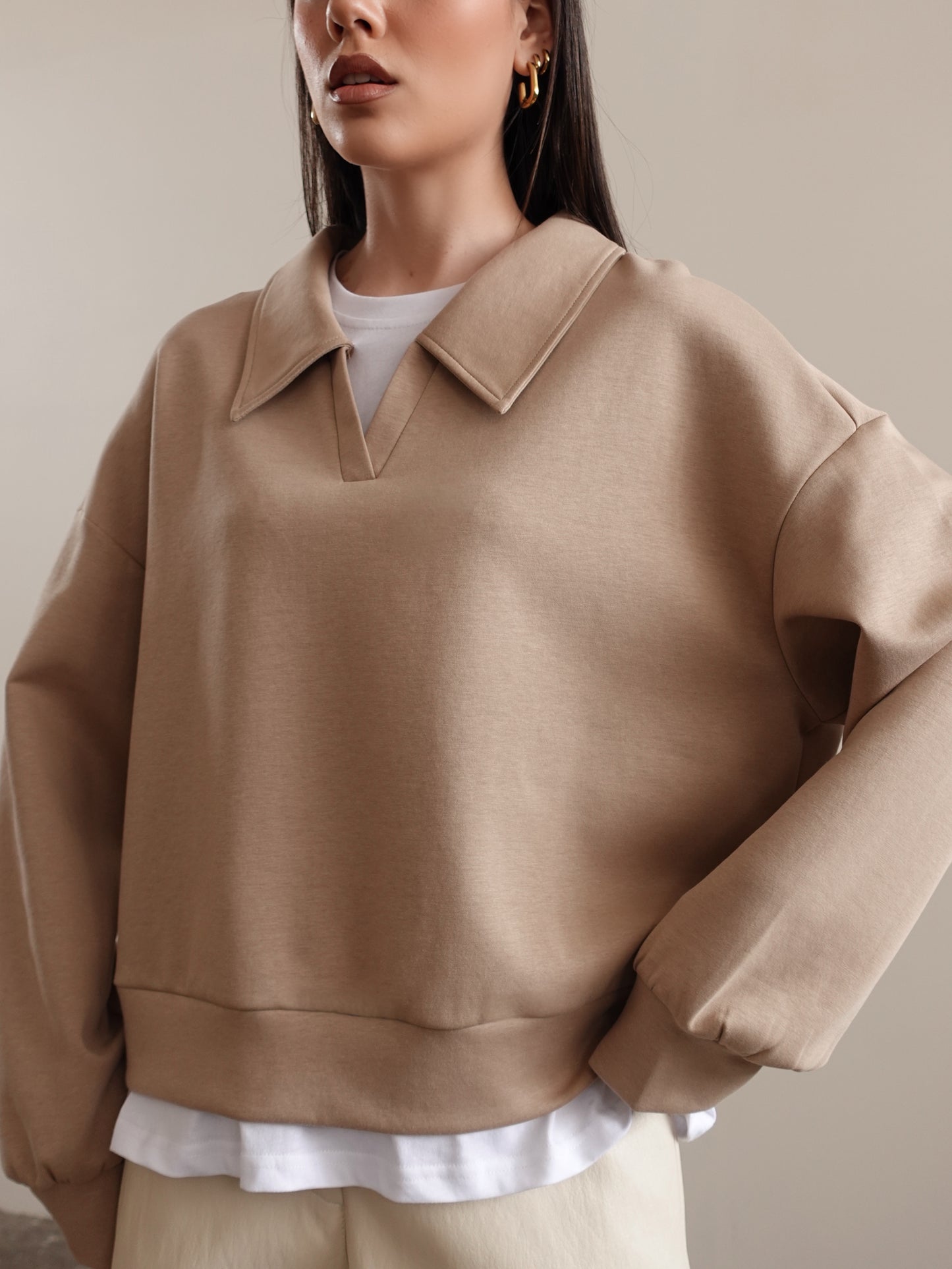 POLO CON T-SHIRT INTERNA - CAMEL 16198