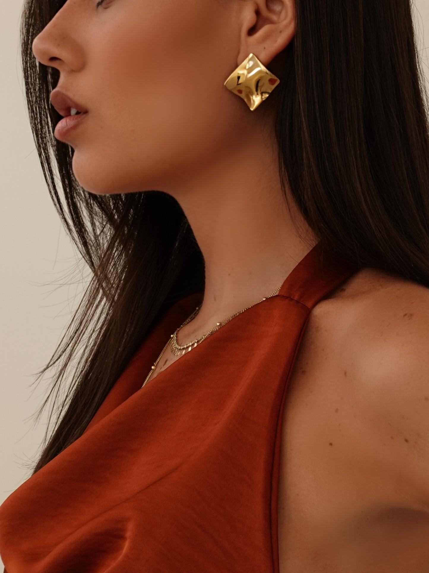 ORECCHINI WAVY SQUARE - ORO