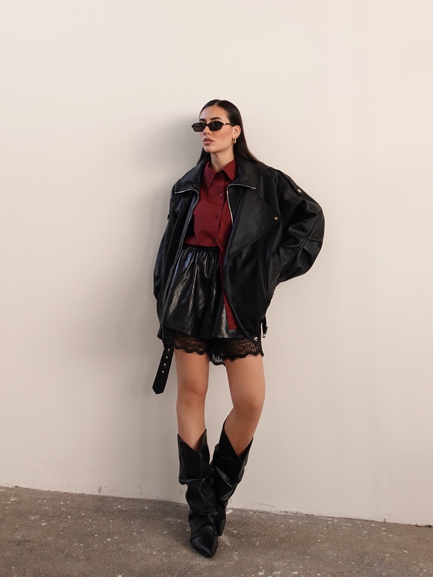 CAMICIA CON MANICHE RIMOVIBILI - BORDEAUX 2640