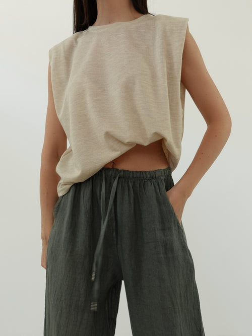 MAGLIA SEMI-TRASPARENTE GIROMANICHE - BEIGE 5717