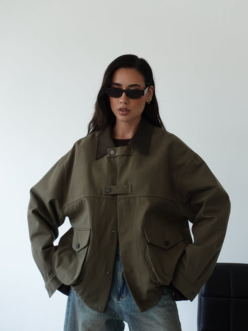 GIACCA HUNTING IN COTONE - VERDE N20291