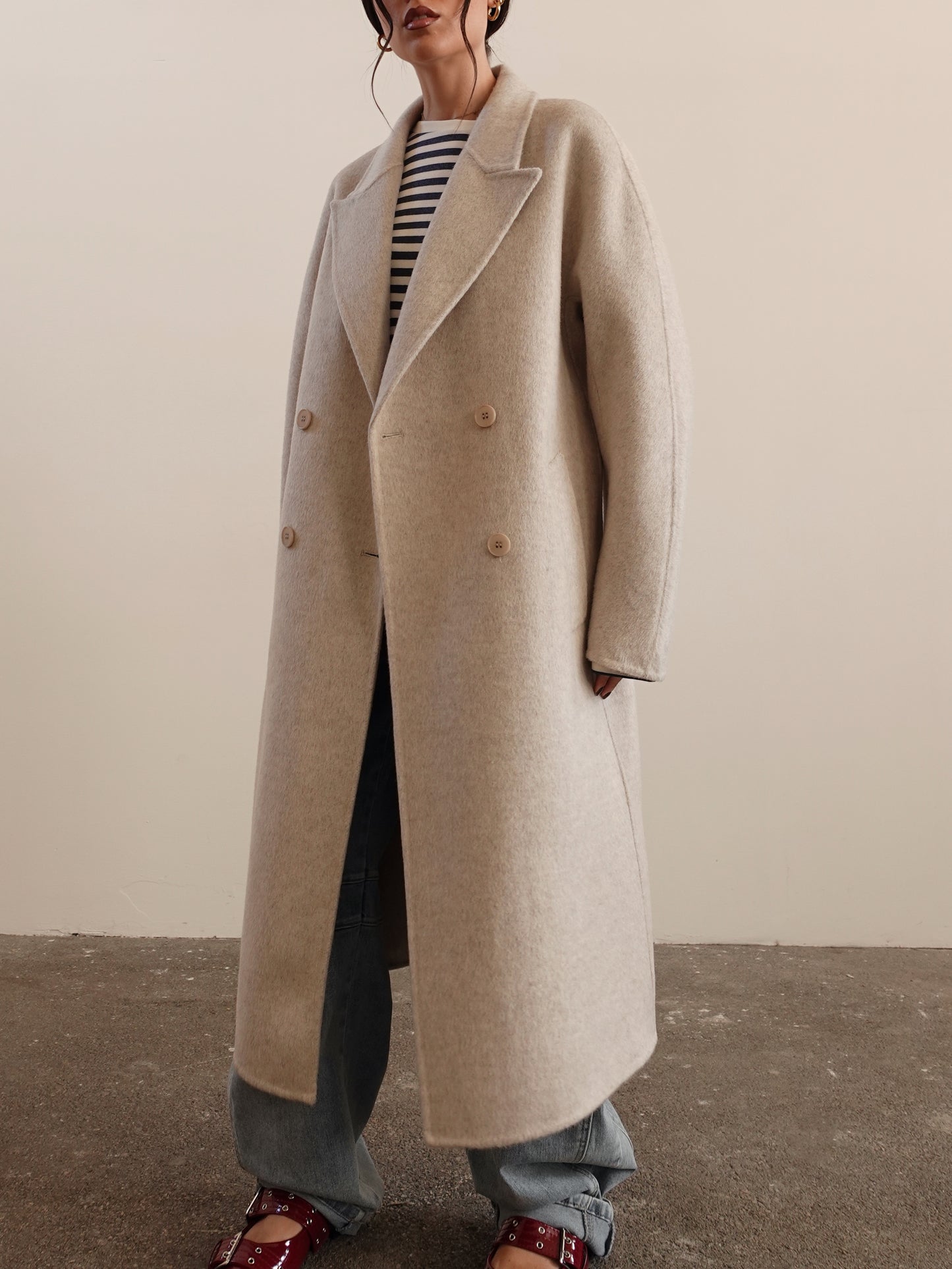 CAPPOTTO OVERSIZE IN LANA - PANNA N05