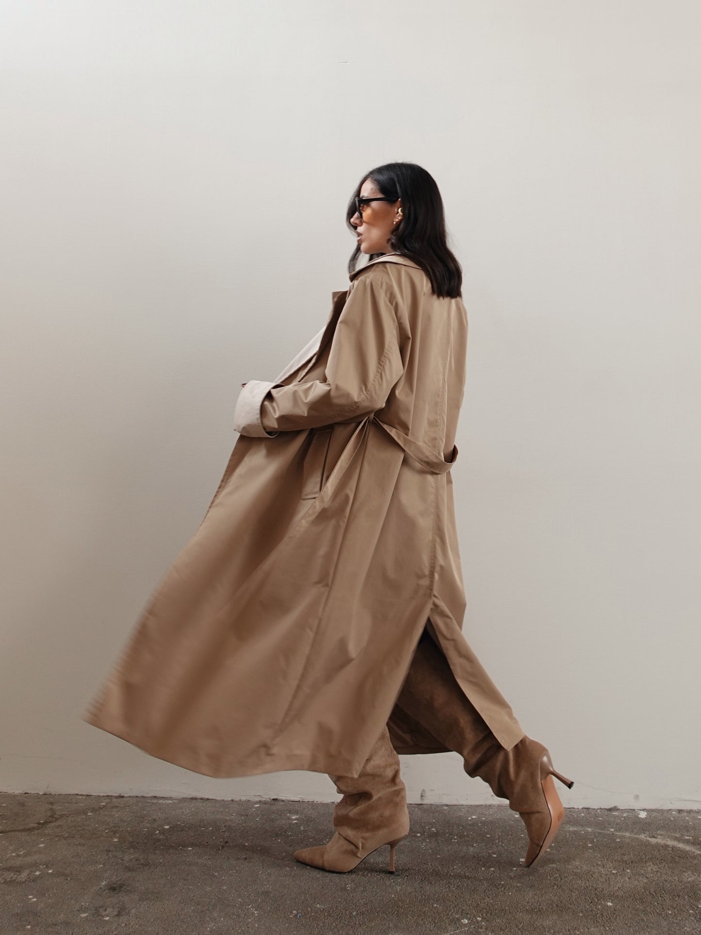 TRENCH LUNGO BICOLOR - CAMEL/BEIGE 25108