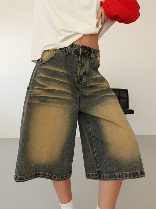 BERMUDA SKATER IN DENIM - CAMEL SABBIATO 6561