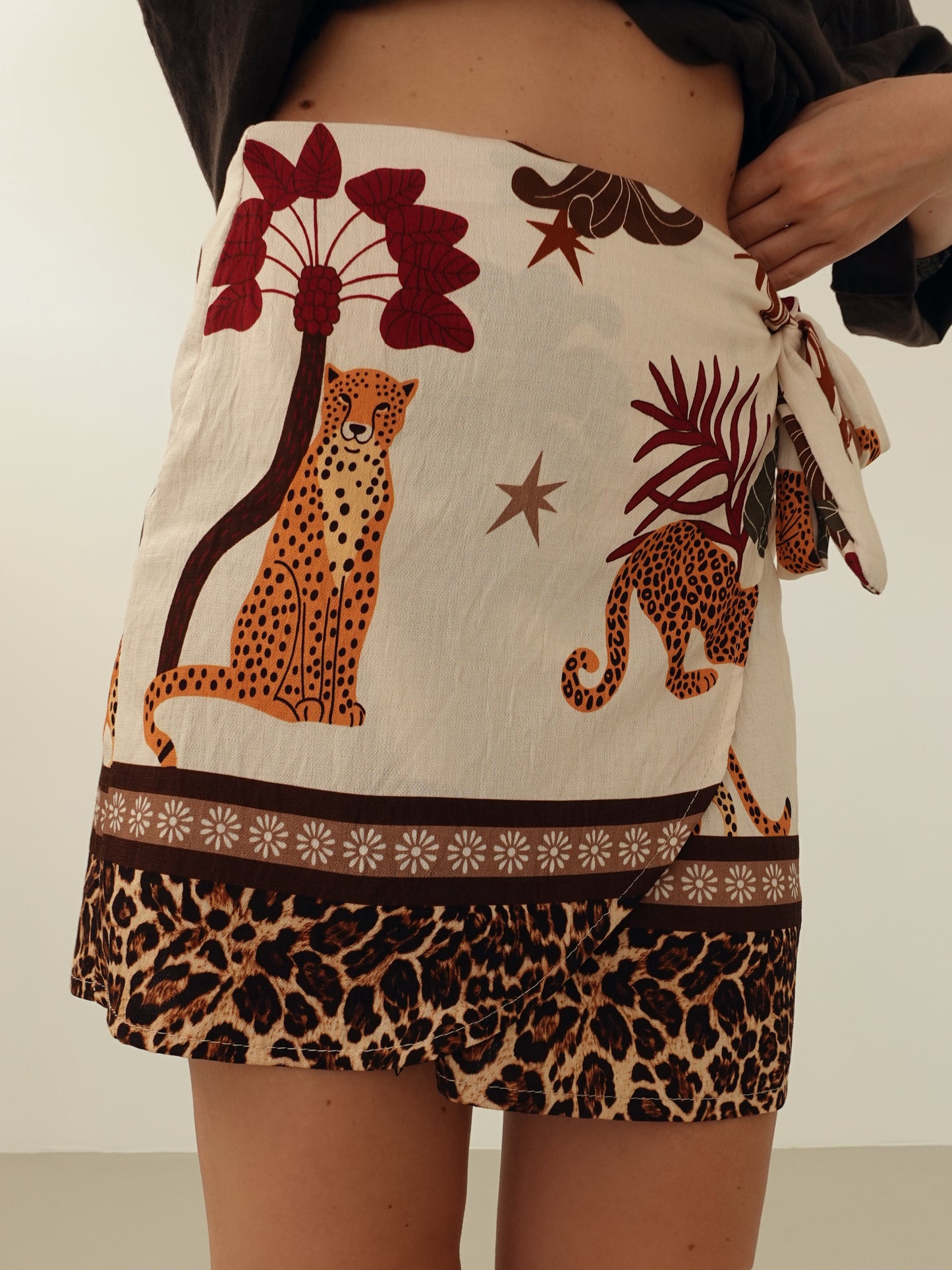 MINI GONNA PAREO JUNGLE - BEIGE 28748