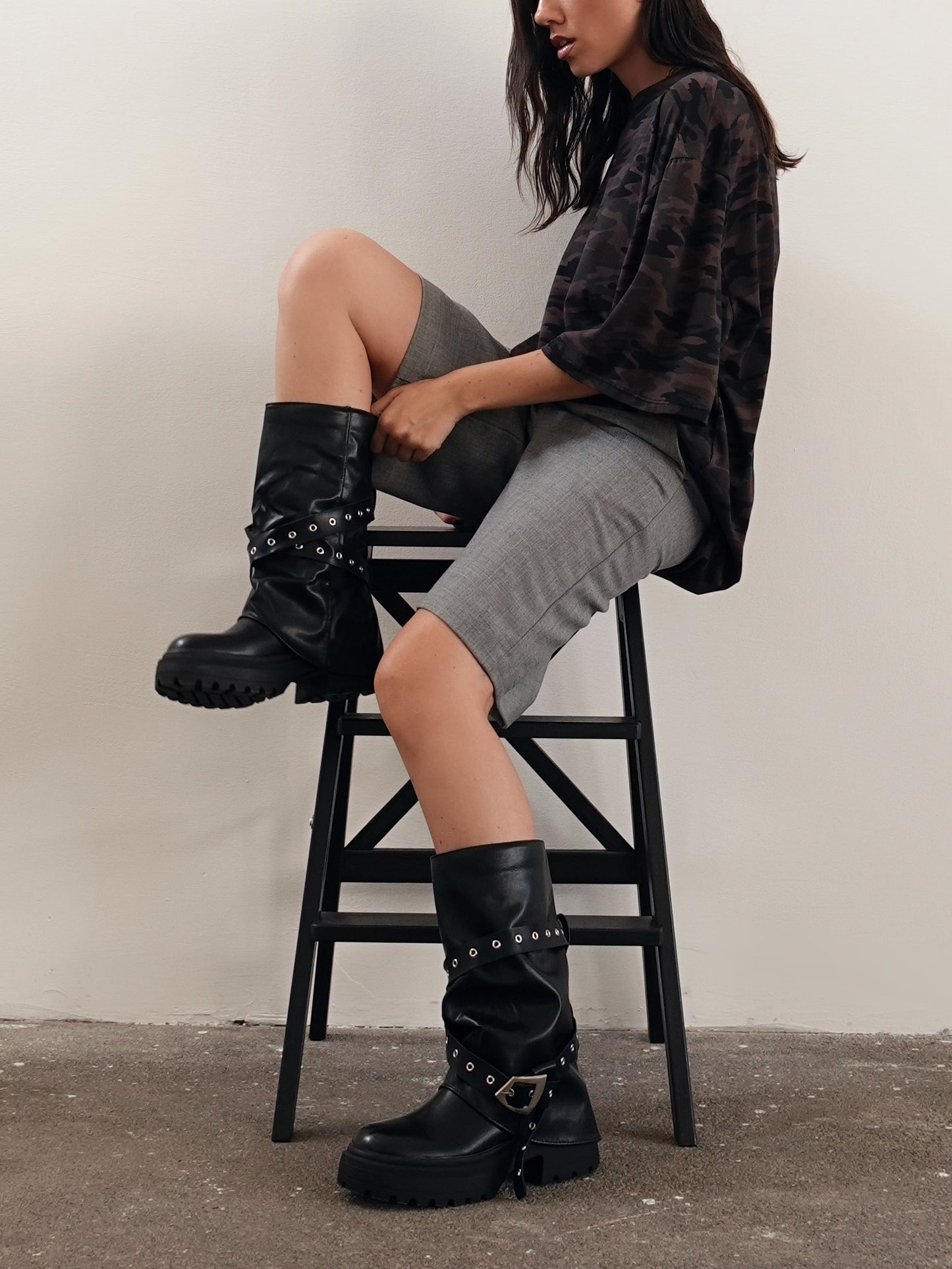 STIVALETTO BIKER - NERO 7515-01