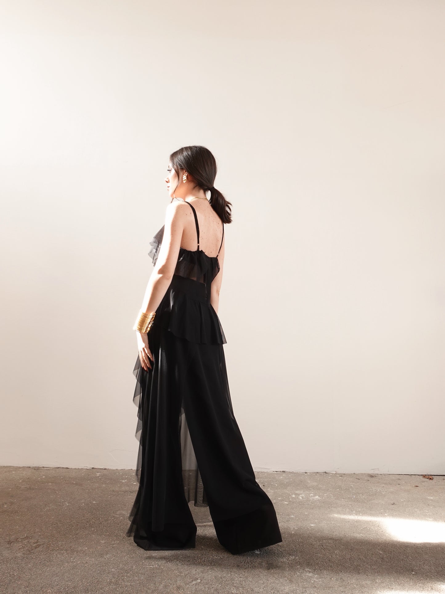 PANTALONI WIDE LEG PARIS - NERO 11421