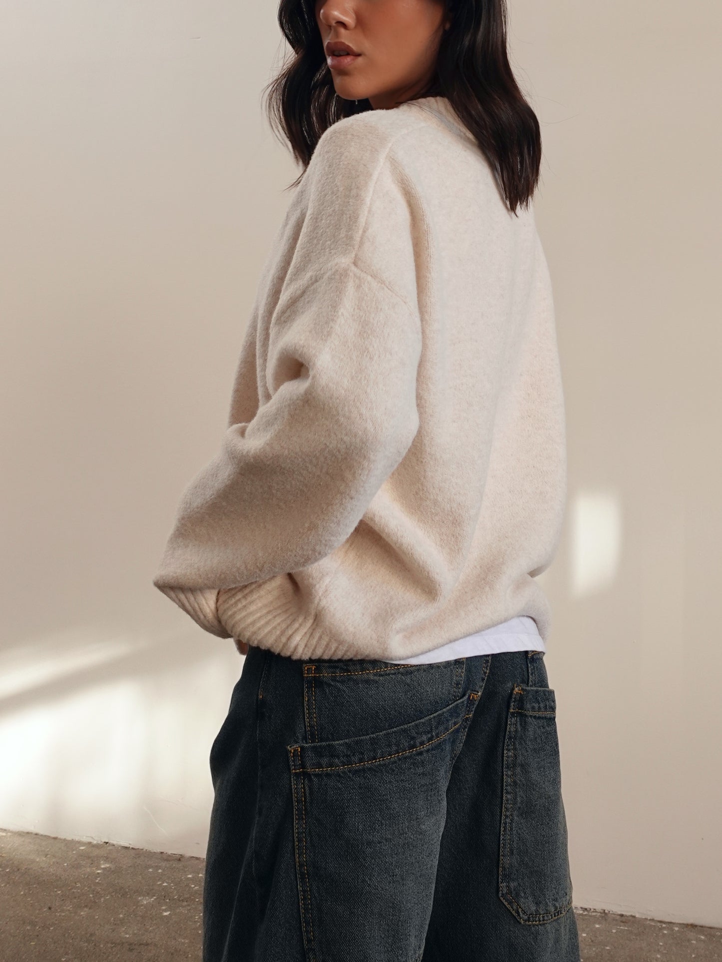 MAGLIONCINO IN VISCOSA & LANA SCOLLO V (+ COLORI) 63784