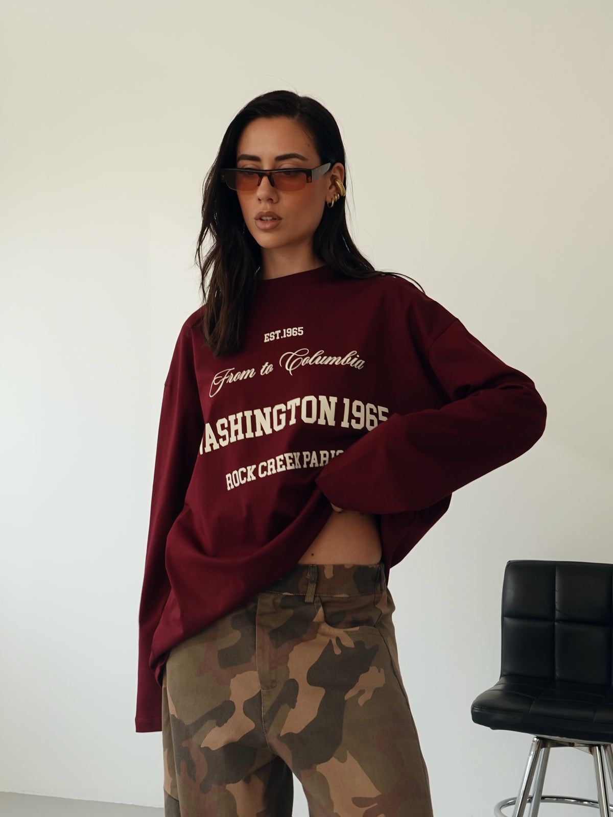 LONG-SLEEVE OVER WASHINGTON - BORDEAUX