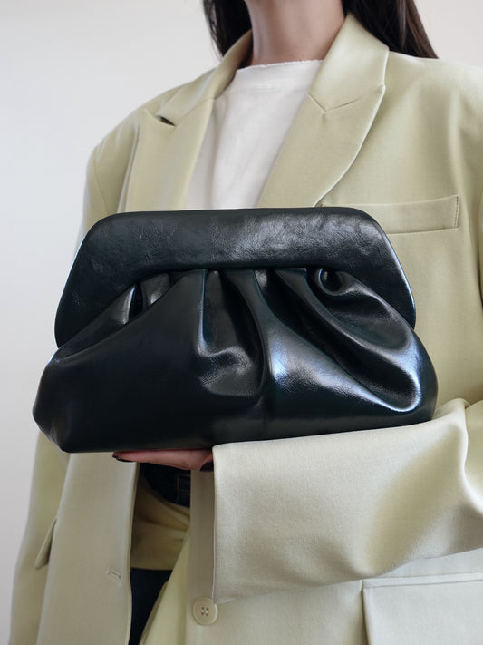 CLUTCH SELENE IN ECOPELLE - VERDE BOTTIGLIA 2151